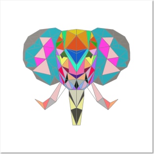 Geometric Elephant Posters and Art